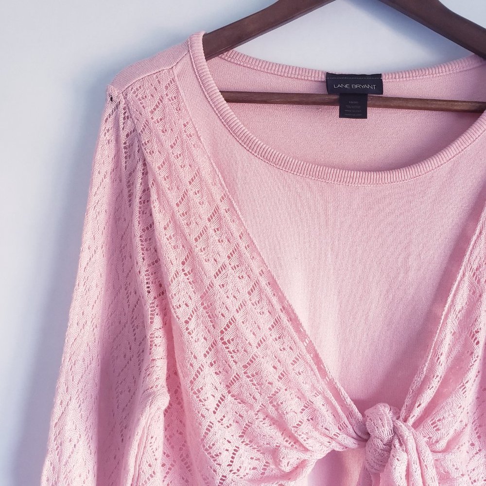 Lane Bryant Pink knit top - Picture 3 of 7